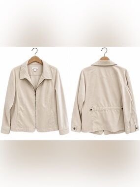 C.J. Banks Women’s 2X Cream Corduroy Zip Front Jacket